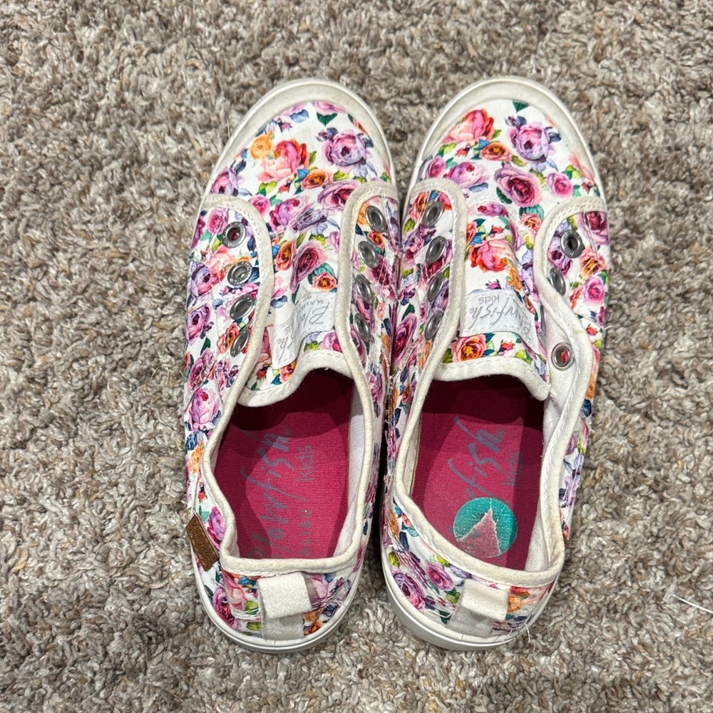 Blowfish Floral Kids Sneakers - Pink and White